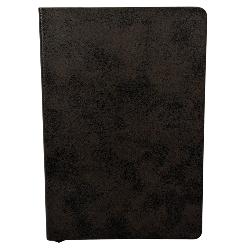 Personalized brown journal with custom laser engraving, designed for journaling, sketching, planning, and personalized gift giving.