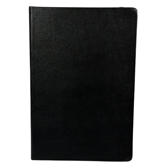Personalized black journal with custom laser engraving, perfect for journaling, note-taking, planning, and thoughtful personalized gifts.
