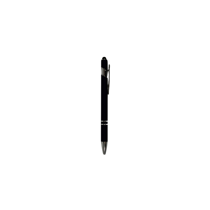 Personalized black engraved metal pen with custom laser engraving, ideal for business gifts, keepsakes, and everyday writing.
