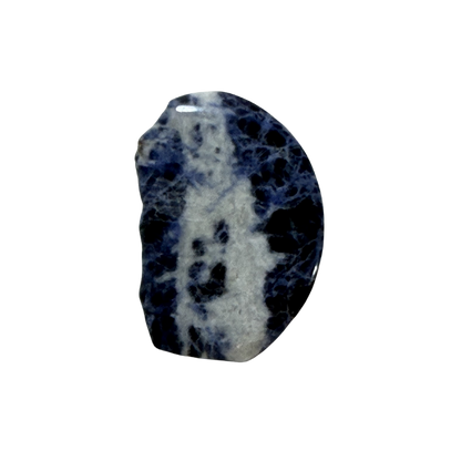 One-of-a-kind Sodalite cabochon with vibrant blue coloring and distinctive natural patterns.