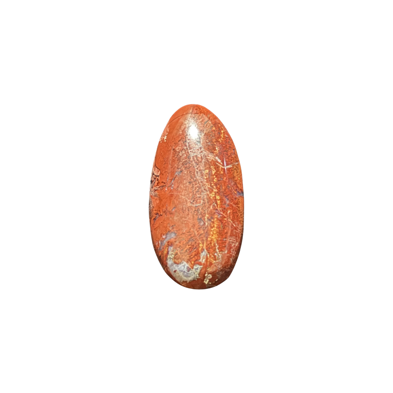 One-of-a-kind Brecciated Jasper cabochon featuring beautiful earthy colors and a smooth polished finish for jewelry making.