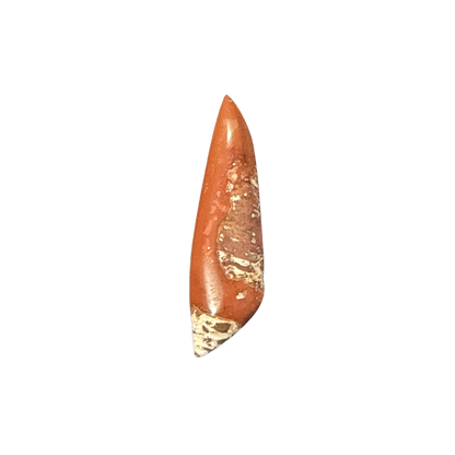 Polished Brecciated Jasper cabochon featuring striking natural patterns and warm earthy colors for handcrafted jewelry.