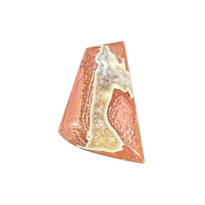 Polished Brecciated Jasper cabochon featuring striking natural patterns and warm earthy colors for handcrafted jewelry.