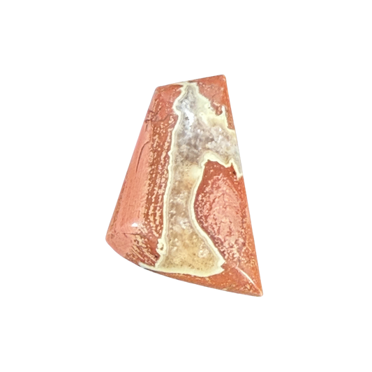 Polished Brecciated Jasper cabochon featuring striking natural patterns and warm earthy colors for handcrafted jewelry.