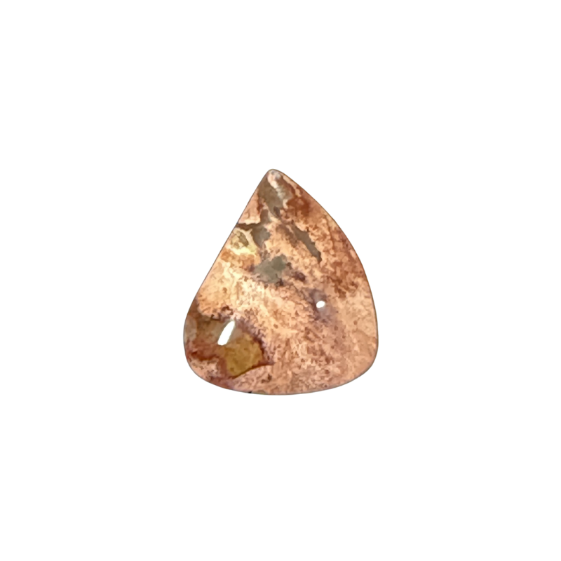 Natural Brecciated Jasper cabochon with bold earthy colors and polished surface, perfect for custom jewelry making.