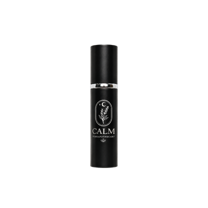 Calm essential oil blend in a 10 ml spray bottle crafted with pure essential oils to promote relaxation and a peaceful atmosphere.
