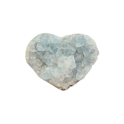 Natural pale blue Celestite geode with sparkling crystal formations and rounded mineral base