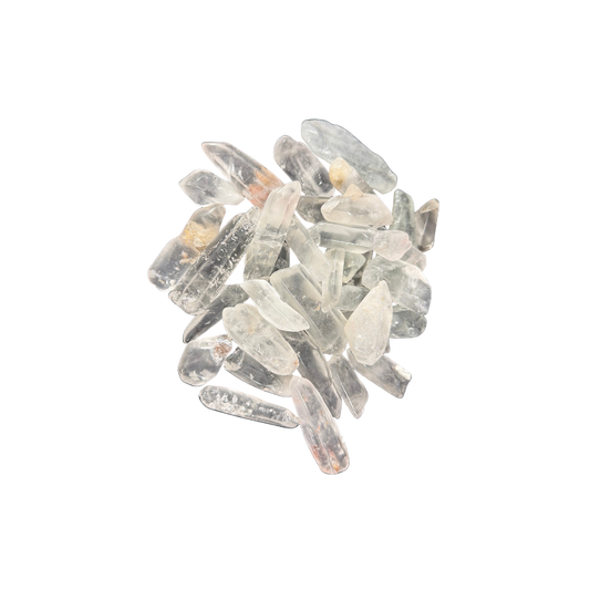 Natural Clear Quartz crystal points with transparent, translucent, and cloudy white mineral formations