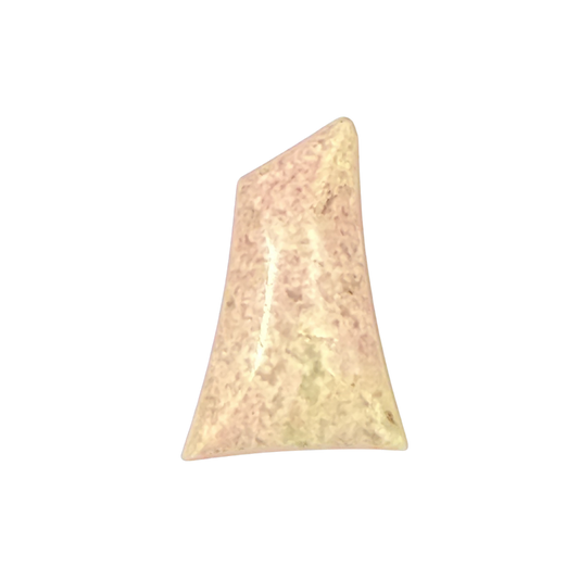 Natural Rhodonite Cabochon front view with polished pink and black patterns for jewelry making