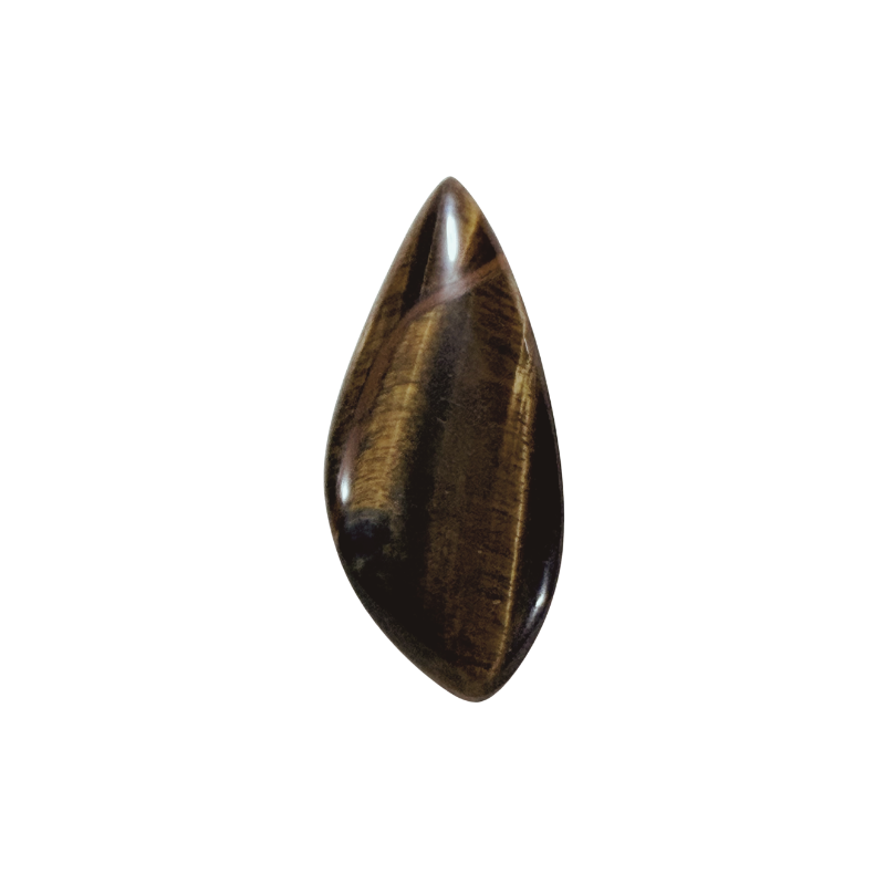Natural Tiger's Eye cabochon 2 featuring golden brown chatoyant bands, polished for jewelry making, wire wrapping, or bezel setting