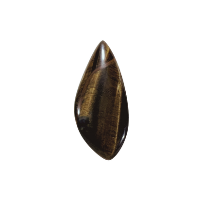 Natural Tiger's Eye cabochon 2 featuring golden brown chatoyant bands, polished for jewelry making, wire wrapping, or bezel setting