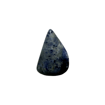 Polished natural Sodalite gemstone displaying bold blue hues and white mineral veining.