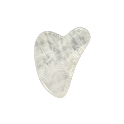 Polished Rose Quartz heart-shaped massage stone featuring natural soft pink coloring and a smooth finish.