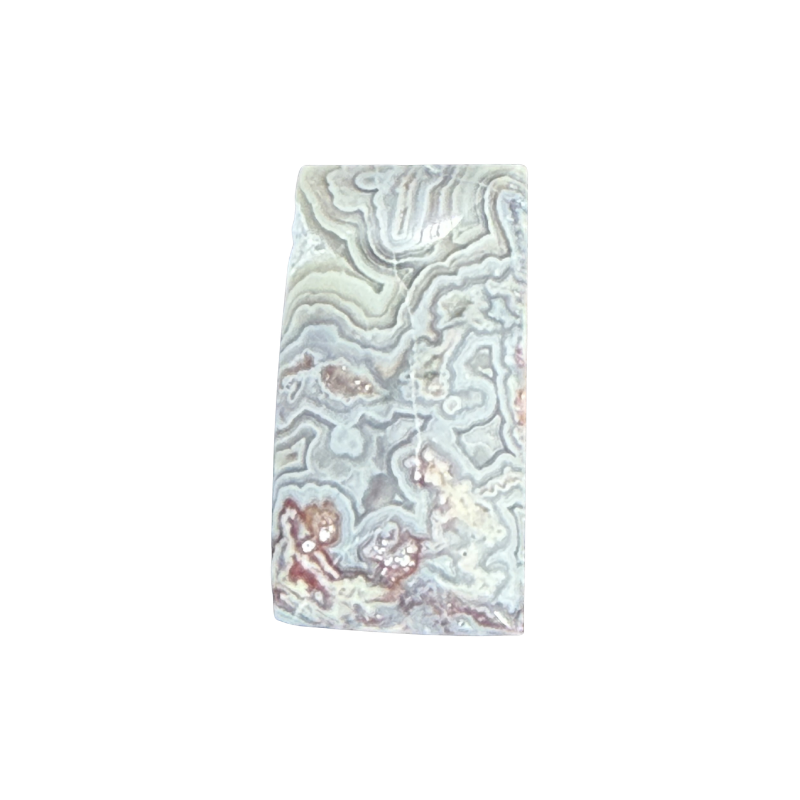 Crazy Lace Agate cabochon number 2 with lace-like natural agate pattern