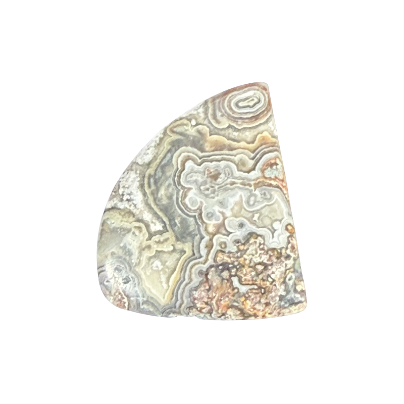Crazy Lace Agate cabochon number 5 with colorful lace-like stone pattern