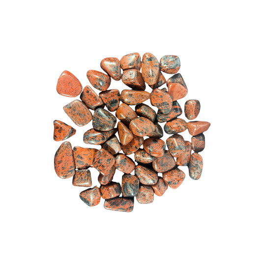Mahogany Sheen Obsidian tumbled stones with deep black and reddish-brown natural patterns and polished surfaces