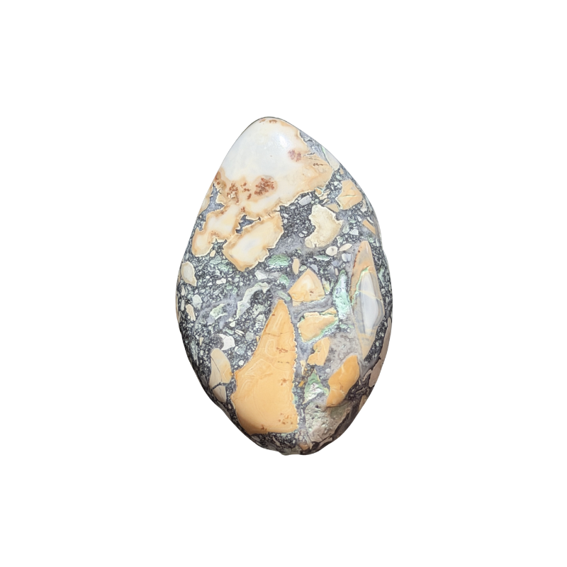 Maligano Jasper cabochon number 4 with polished jasper pattern and organic colors