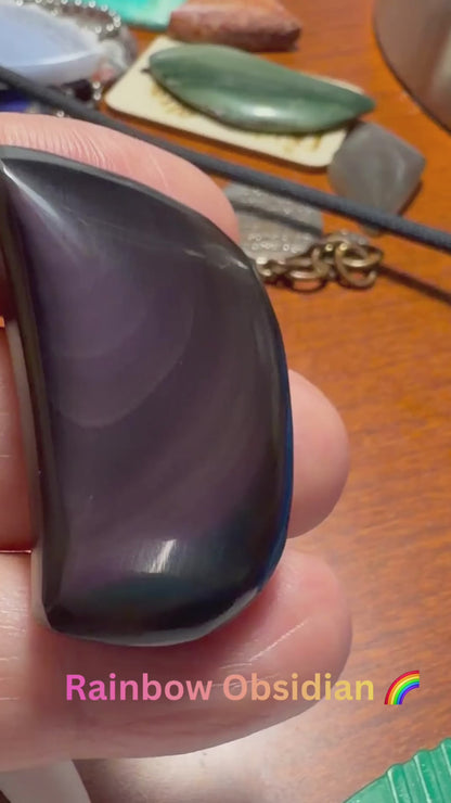 Polished Rainbow Obsidian Stone