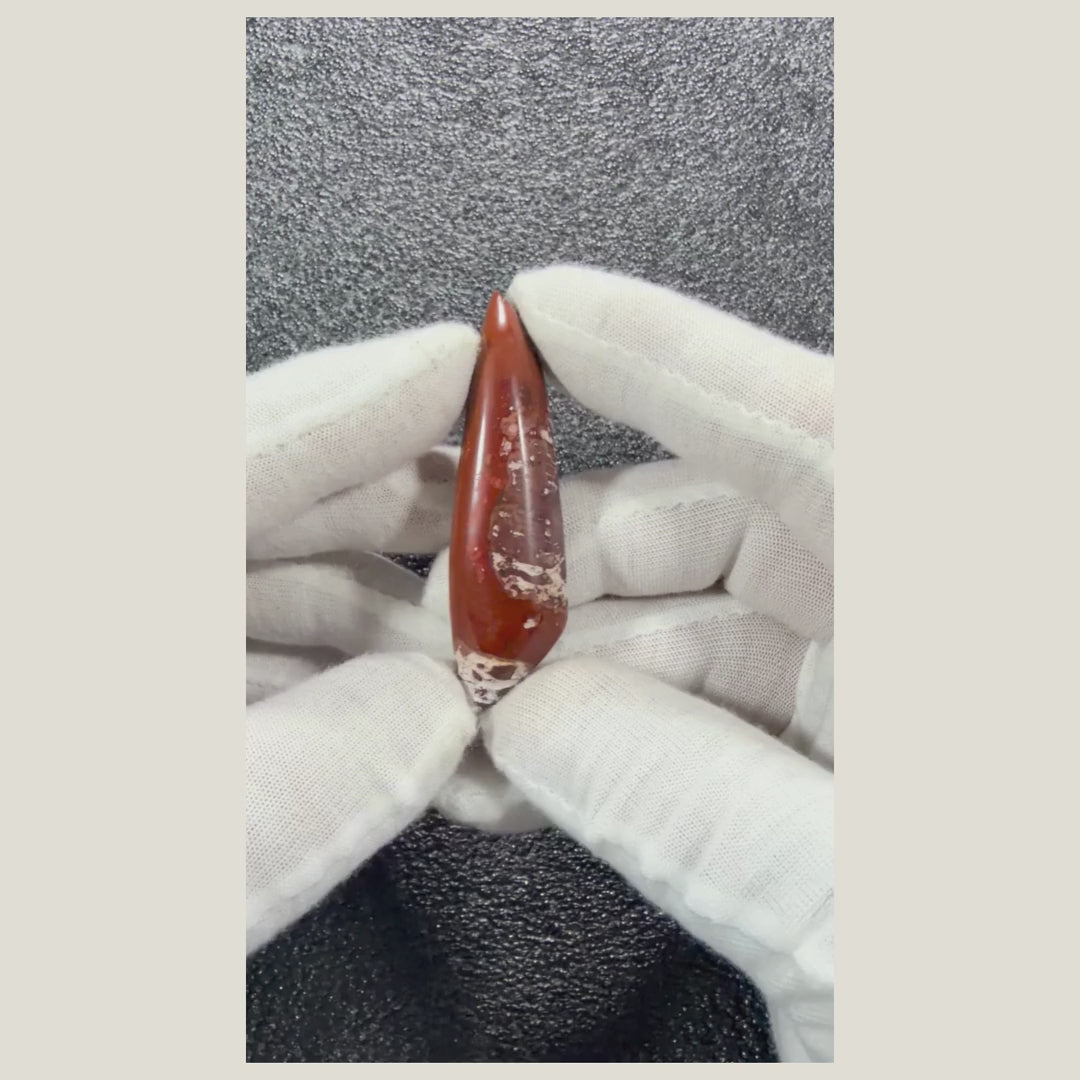 Product video featuring a genuine Brecciated Jasper cabochon with beautiful earthy tones and a smooth polished surface.